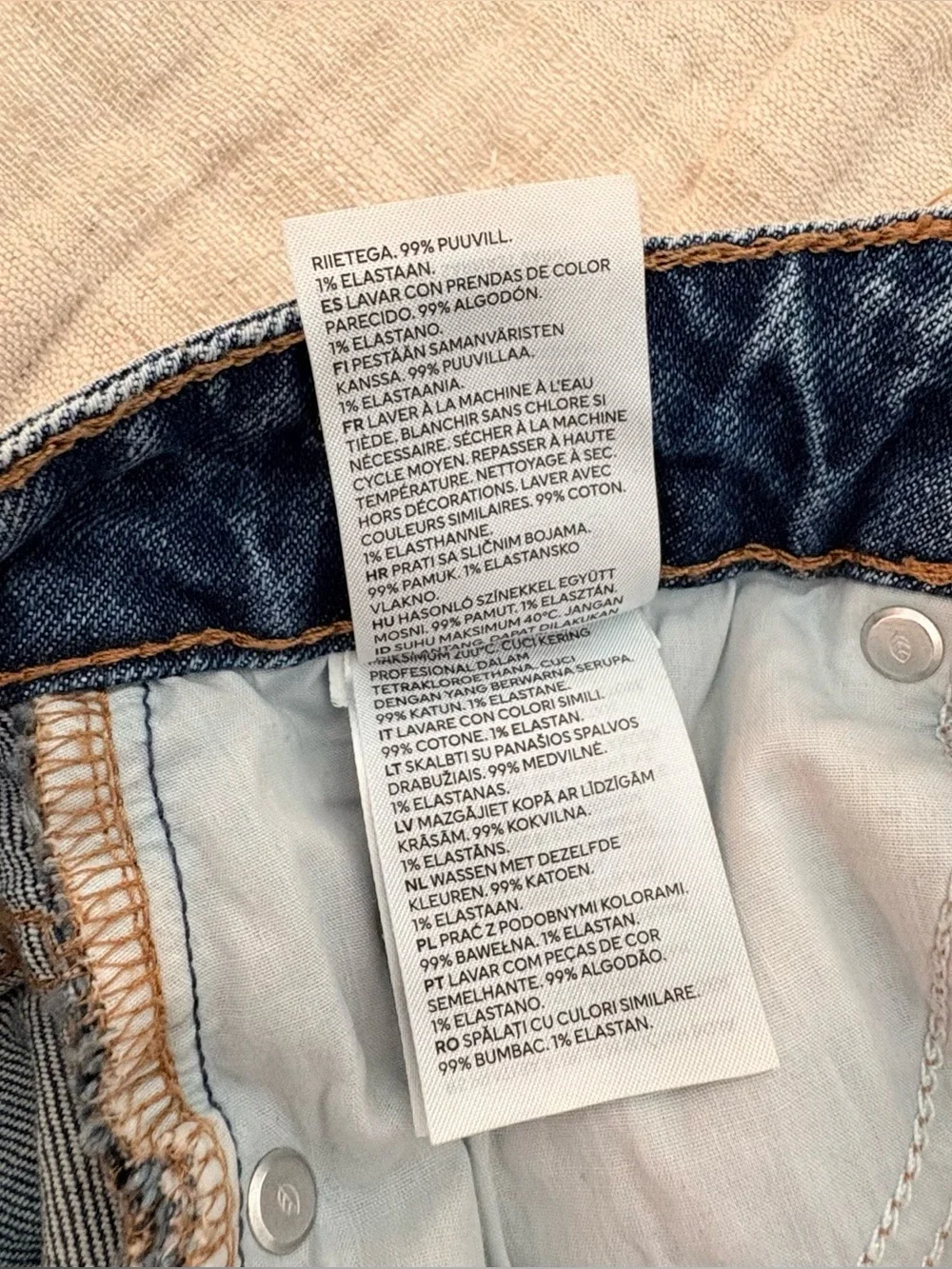 H&M Women High-Rise Straight Leg Blue Jeans Classic SZ 2 Faded Denim Casual
